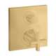 Axor Citterio Thermostatic Trim With Volume Control And Diverter- Cross Handle In Brushed Gold Optic, 39725251