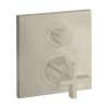 Axor Citterio Thermostatic Trim With Volume Control And Diverter- Cross Handle In Brushed Nickel, 39725821