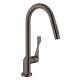 Axor Citterio Higharc Kitchen Faucet 2-Spray Pull-Down, 1.75 Gpm In Brushed Black Chrome, 39835341