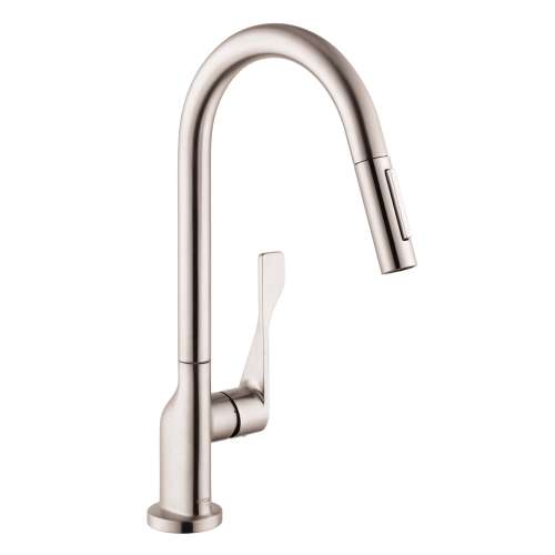 Axor Citterio Higharc Kitchen Faucet 2-Spray Pull-Down, 1.75 Gpm In Stainless Steel Optic, 39835801