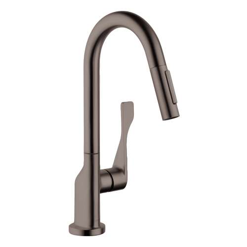 Axor Citterio Prep Kitchen Faucet 2-Spray Pull-Down, 1.75 Gpm In Brushed Black Chrome, 39836341