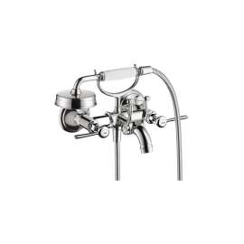 16556001-M Montreux 2-Handle Wall-Mounted Tub Filler with Lever Handles and Handshower in Chrome