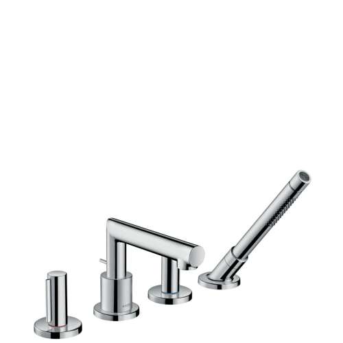 45448001-M Uno 4-Hole Roman Tub Set Trim with Zero Handles and Handshower in Chrome