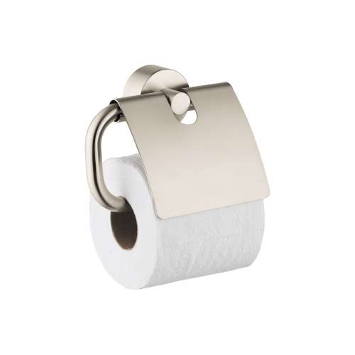 Axor Uno Toilet Paper Holder With Cover In Brushed Nickel, 41538820