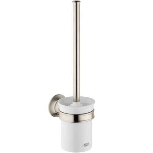Axor Montreux Toilet Brush With Holder, Wall-Mounted In Brushed Nickel, 42035820