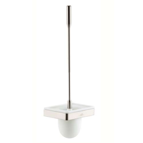 Axor Universal Softsquare Toilet Brush With Holder Wall-Mounted In Brushed Nickel, 42835820