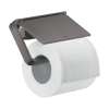 Axor Universal Softsquare Toilet Paper Holder With Cover In Brushed Black Chrome, 42836340
