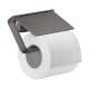 Axor Universal Softsquare Toilet Paper Holder With Cover In Brushed Black Chrome, 42836340