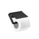 Axor Universal Softsquare Toilet Paper Holder With Cover In Matte Black, 42836670