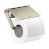 Axor Universal Softsquare Toilet Paper Holder With Cover In Polished Nickel, 42836830