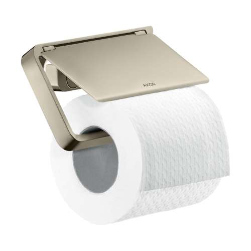 Axor Universal Softsquare Toilet Paper Holder With Cover In Polished Nickel, 42836830