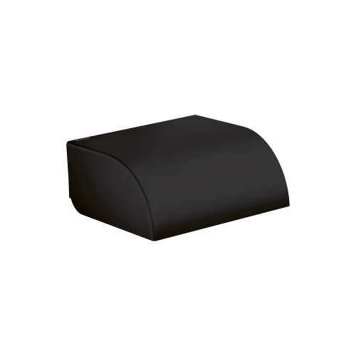 Axor Universal Circular Roll Holder With Cover In Matte Black, 42858670