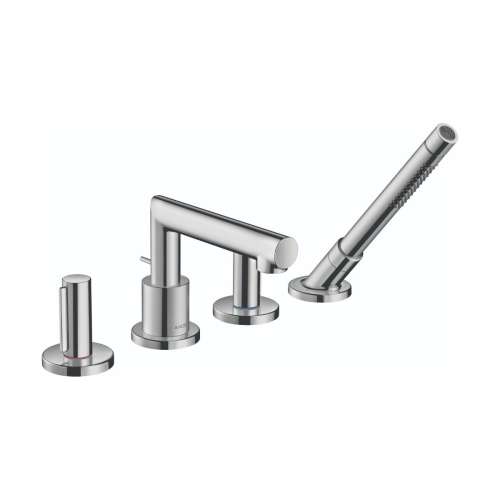 Axor Uno 4-Hole Roman Tub Set Trim With Zero Handles And 1.75 Gpm Handshower In Chrome, 45448001