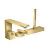 Axor Edge 3-Hole Roman Tub Set Trim With 1.75 Gpm Handshower - Diamond Cut In Polished Gold Optic, 46431991
