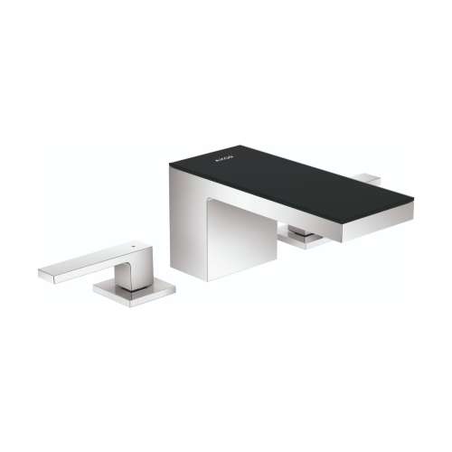 Axor Myedition Widespread Faucet 70, 1.2 Gpm In Chrome / Black Glass, 47050601