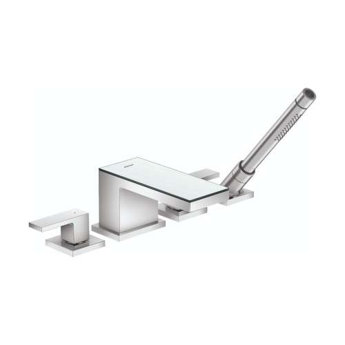 Axor Myedition 4-Hole Roman Tub Set Trim With 1.75 Gpm Handshower In Chrome / Mirror Glass, 47430001
