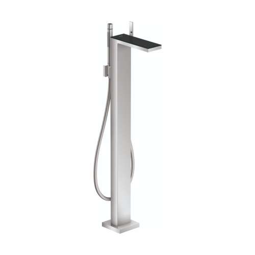 Axor Myedition Freestanding Tub Filler Trim With 1.75 Gpm Handshower In Chrome / Black Glass, 47440601