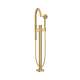 Axor One Freestanding Tub Filler Trim With 1.75 Gpm Handshower In Brushed Gold Optic, 48441251