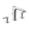 Axor Citterio C Widespread Faucet 125 With Pop-Up Drain- Cubic Cut, 1.2 Gpm In Chrome, 49061001
