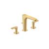 Axor Citterio C Widespread Faucet 125 With Pop-Up Drain- Cubic Cut, 1.2 Gpm In Brushed Gold Optic, 49061251