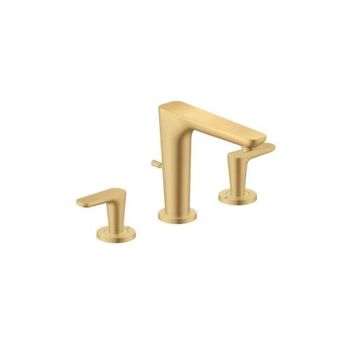 Axor Citterio C Widespread Faucet 125 With Pop-Up Drain- Cubic Cut, 1.2 Gpm In Brushed Gold Optic, 49061251