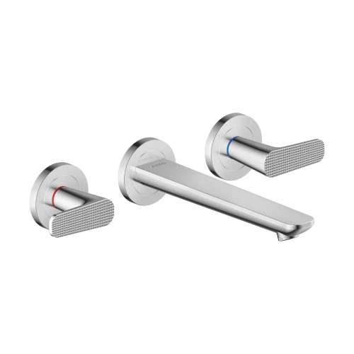 Axor Citterio C Wall-Mounted Widespread Faucet- Cubic Cut, 1.2 Gpm In Chrome, 49071001