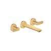 Axor Citterio C Wall-Mounted Widespread Faucet- Cubic Cut, 1.2 Gpm In Brushed Gold Optic, 49071251