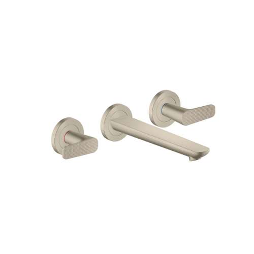 Axor Citterio C Wall-Mounted Widespread Faucet- Cubic Cut, 1.2 Gpm In Brushed Nickel, 49071821