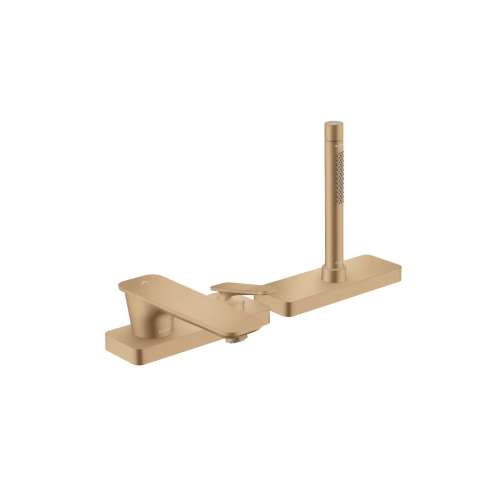 Axor Citterio C 3-Hole Roman Tub Set Trim With 1.75 Gpm Handshower And Sbox- Cubic Cut In Brushed Bronze, 49431141
