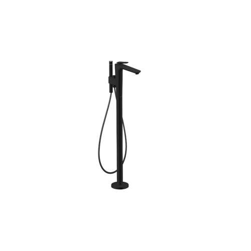 Axor Citterio C Freestanding Tub Filler Trim With 1.75Gpm Handshower- Cubic Cut In Matte Black, 49441671