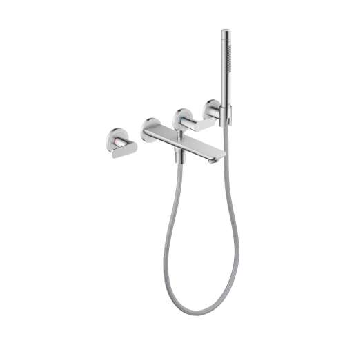 Axor Citterio C 3-Hole Wall-Mounted Tub Filler With 1.75 Gpm Handshower And Holder In Chrome, 49480001