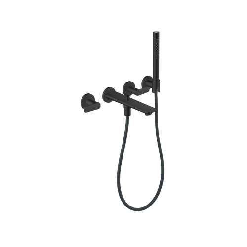 Axor Citterio C 3-Hole Wall-Mounted Tub Filler With 1.75 Gpm Handshower And Holder In Matte Black, 49480671
