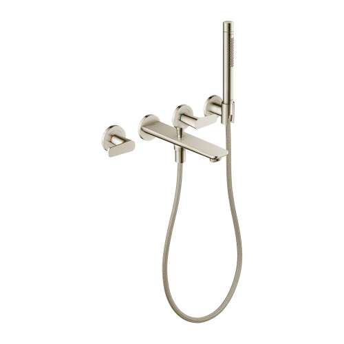 Axor Citterio C 3-Hole Wall-Mounted Tub Filler With 1.75 Gpm Handshower And Holder In Polished Nickel, 49480831