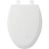 Wood Elongated Toilet Seat in Cotton White
