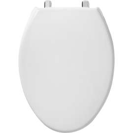 Plastic Elongated Toilet Seat in White