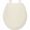 500EC 346 Wood Round Toilet Seat in Biscuit