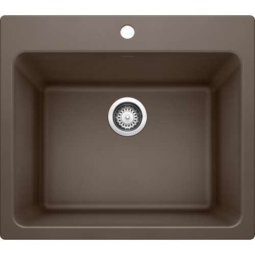 K-401922 22-in X 25-in Liven Granite Laundry Sink with Strainerin Cafe Brown