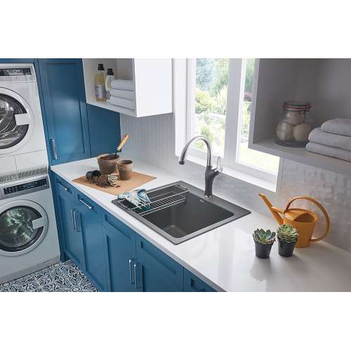K-401923 22-in X 25-in Liven Granite Laundry Sink with Strainer in Cinder