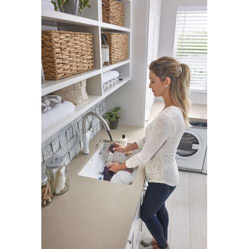 K-401927 22-in X 25-in Liven Granite Laundry Sink with Strainer in White