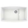 Performa Cascade SILGRANIT 32" Single Bowl Undermount Kitchen Sink with Colander - White, 440066