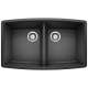 Performa SILGRANIT 33" 50/50 Double Bowl Undermount Kitchen Sink - Anthracite, 440069