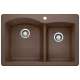 Diamond SILGRANIT 33" 60/40 Double Bowl Dual Mount Kitchen Sink - Café, 440213