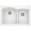 Diamond SILGRANIT 33" 60/40 Double Bowl Dual Mount Kitchen Sink - White, 440216
