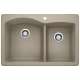 Diamond SILGRANIT 33" 60/40 Double Bowl Dual Mount Kitchen Sink -  Truffle, 441283