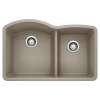 Diamond SILGRANIT 32" 60/40 Double Bowl Undermount Kitchen Sink - Truffle, 441284