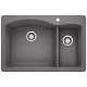 KA-441464 Diamond 1-1/2 Bowl Dual Mount Sink Kit in Cinder