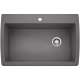 Diamond SILGRANIT 33.5" Super Single Dual Mount Kitchen Sink - Cinder, 441467