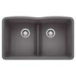 KA-442071 Diamond Equal Double Low Divide Sink Kit in Cinder
