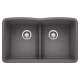 KA-442071 Diamond Equal Double Low Divide Sink Kit in Cinder