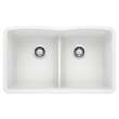 KA-442074 Diamond Equal Double Low Divide Sink Kit in White